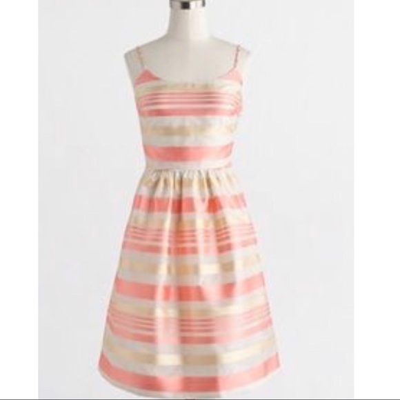J. Crew Dresses & Skirts - JCrew Striped Organza Dress Spring Yellow Orange 6